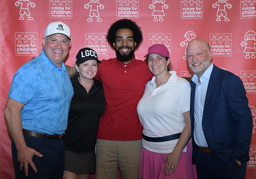 Voices For Children 2022 Golf Tournament:  Vince Castro, Kira Grossman, Horace Tesimonial, Kadie Black, Brad Meltzer