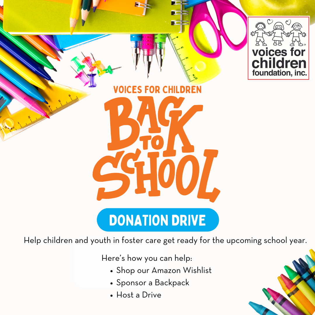 Voices For Children's 2024 Back to School Donation Drive