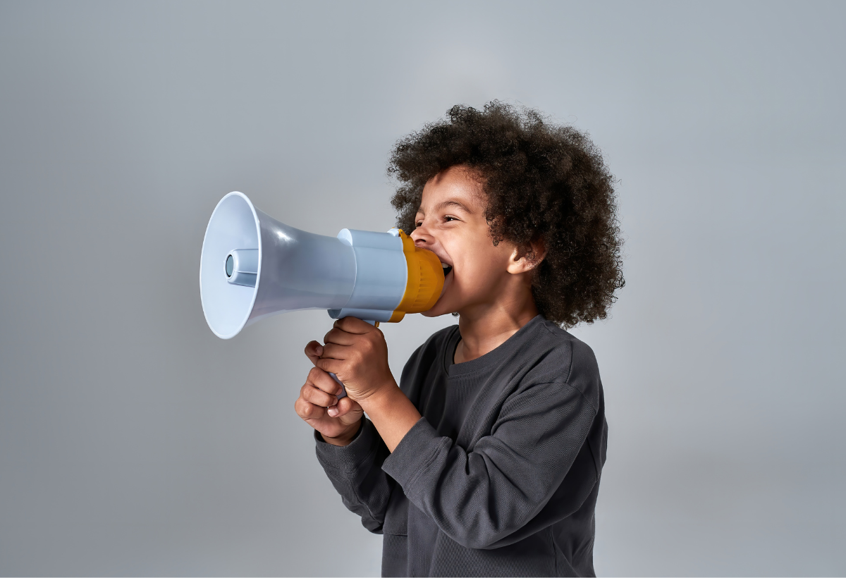 Child with megaphone