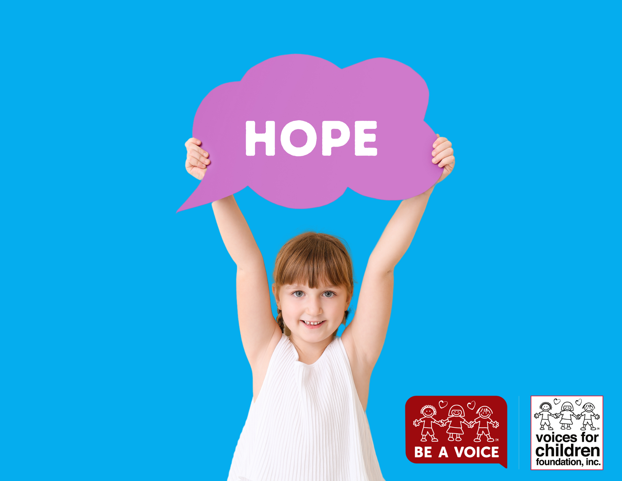 Girl Holding Hope Sign